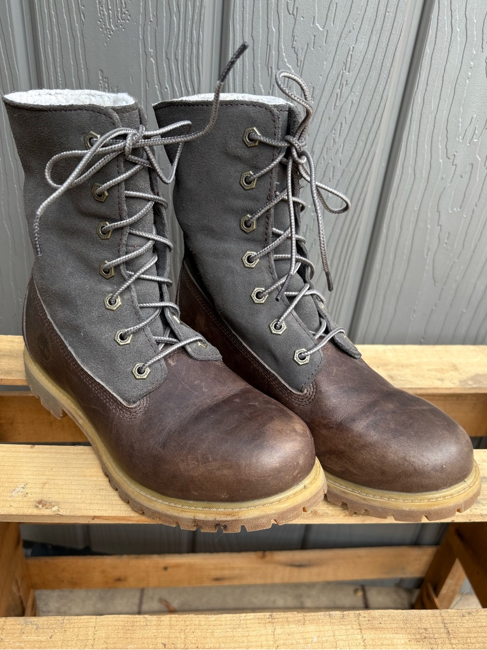 Timberland LaceUp Waterproof Shearling Lined Winter Boots 7.5 Gorpcore Workwear